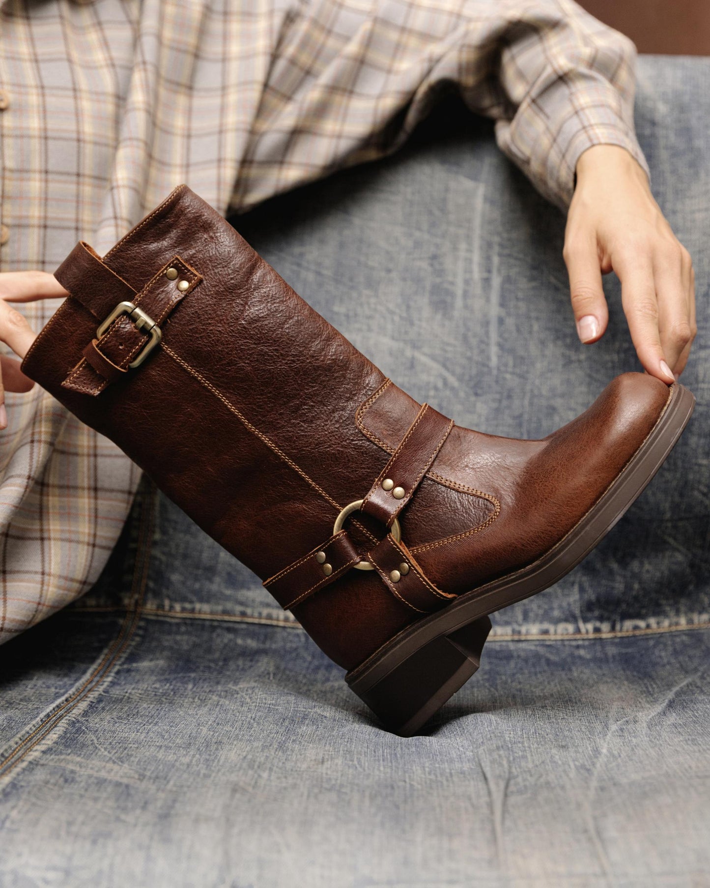 Biker Leather Boots