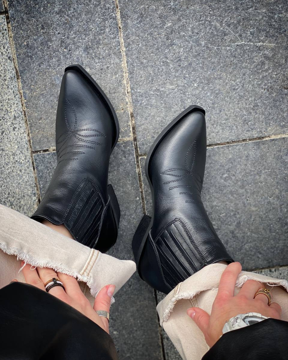 Aria Black Stitch Boots