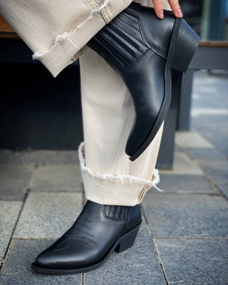 Aria Black Stitch Boots