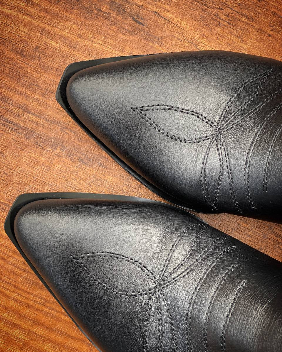 Aria Black Stitch Boots