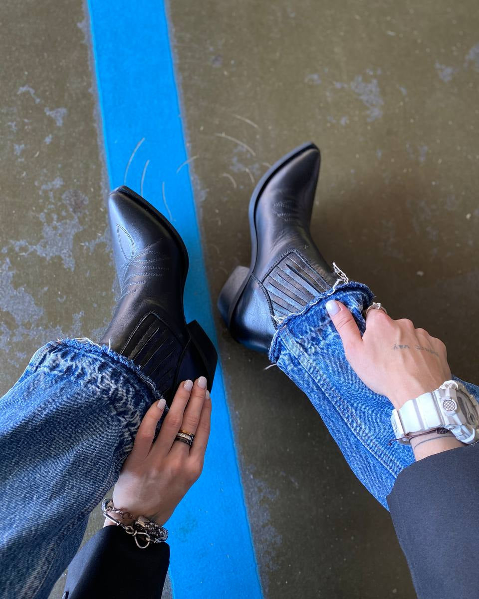 Aria Black Stitch Boots